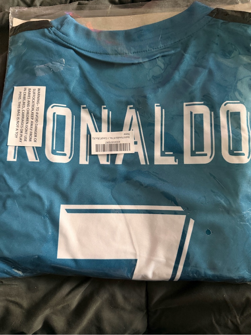 Cristiano Ronaldo #7 Soccer Jersey 2017- Teal Blue with White Lettering